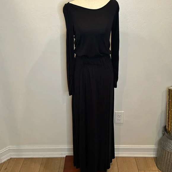 A.L.C MAXI DRESS WITH OPEN BACK DETAIL BACK ZIPPER ELASTIC WAIST BOAT NECK - Picture 1 of 9